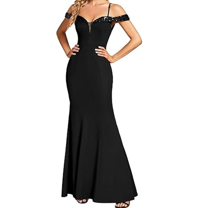 Women’s Off-Shoulder Floor-Length Dress