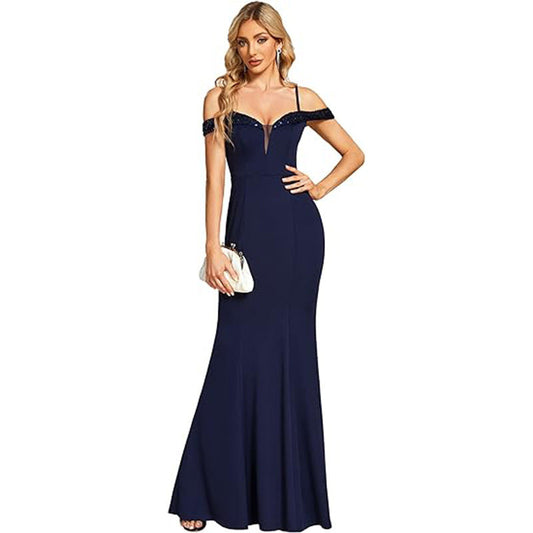 Women’s Off-Shoulder Floor-Length Dress