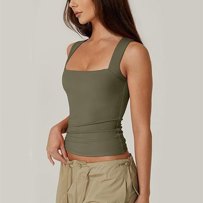 Women’s Sleeveless Square-Neck Fitted Top