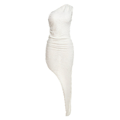 Women’s One-Shoulder Ruched Maxi Dress