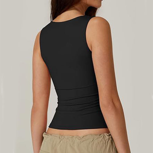 Women’s Sleeveless Square-Neck Fitted Top